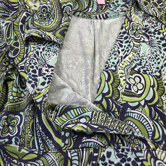 Lilly Pulitzer Green Paisley Silk Dress Sz 2 - Picture 9 of 10